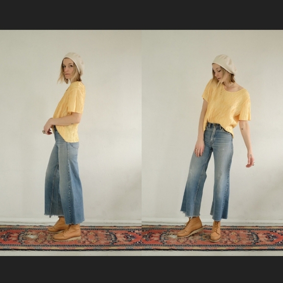 Vintage Satin Crinkle T-Shirt Top ☀️ - Picture 3 of 5